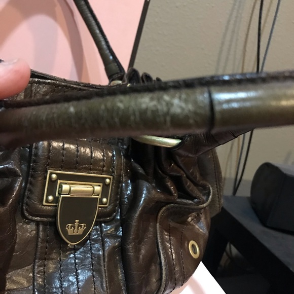 SOLD Juicy Couture vintage leather satchel cowhide USED - Picture 12 of 16